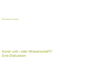 Publikation Kunst und-oder Wissenschaft